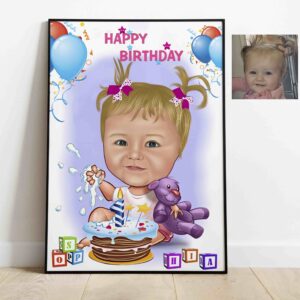 Baby’s 1st Birthday Anniversary Caricature with Cake