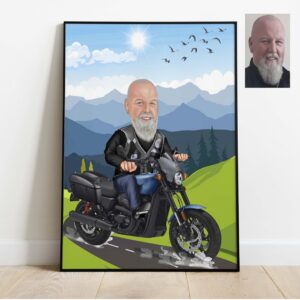 Personalized Biker Cartoon/Motorcycle Portrait/Caricature Portrait/ Portrait/Personalised Drawing/Digital