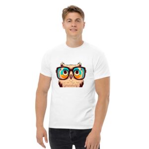 Hipster Owl with Glasses – Men’s T-Shirt