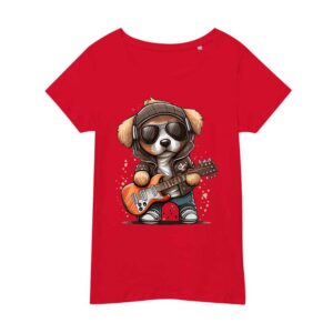 Watercolor Dog with Guitar – Women’s T-Shirt