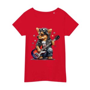 Watercolor Cute Rock N Roll Dog – Women’s T-Shirt